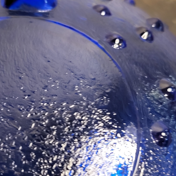 Hobnail Cobalt Blue Glass, 3 Footed, Vintage Bowl - Picture 8 of 9